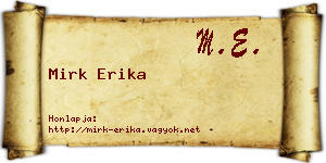 Mirk Erika névjegykártya